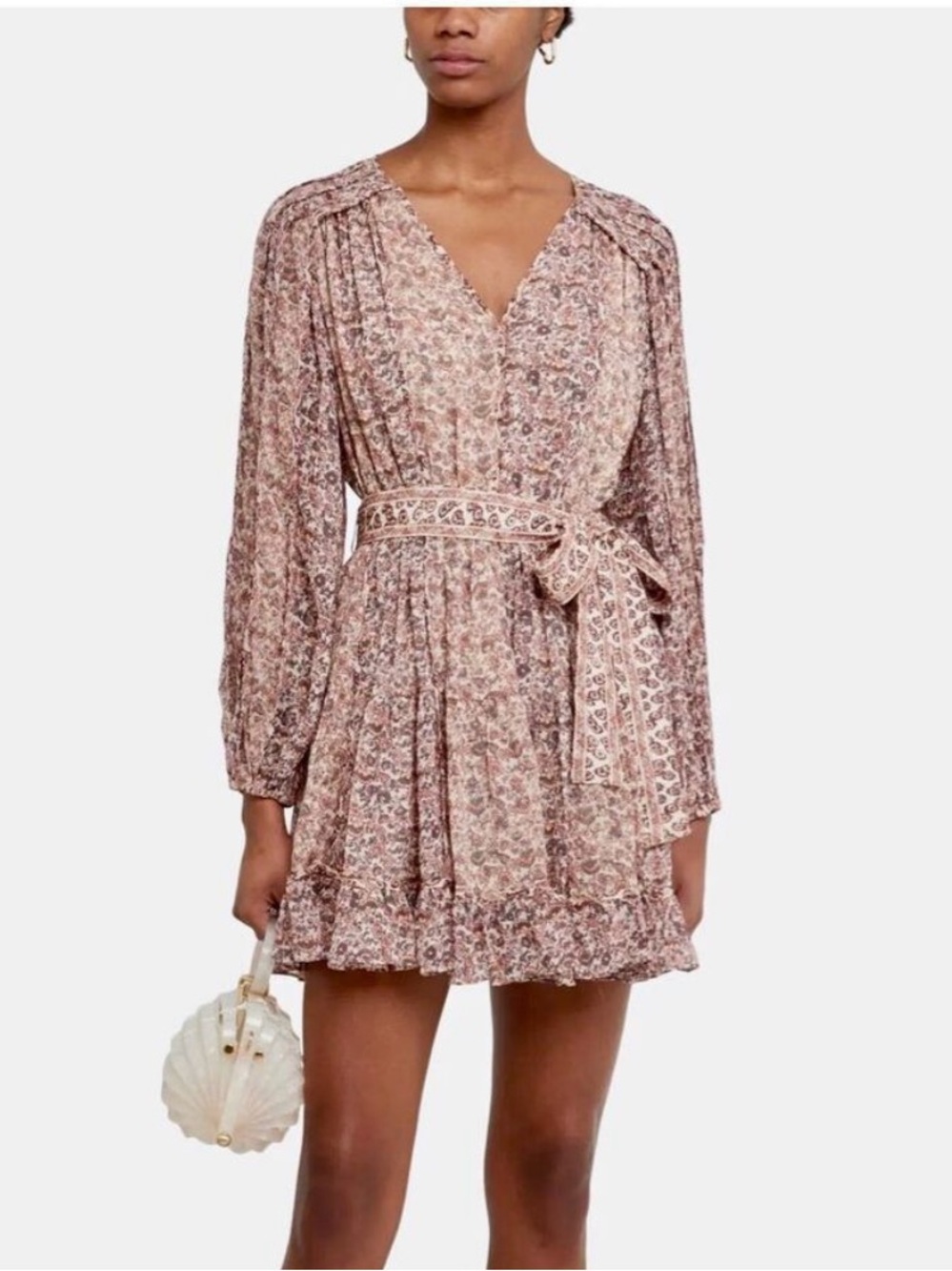 o.p.t Pink Lea romantic floral lightweight mini dress. Garden parties, outings.